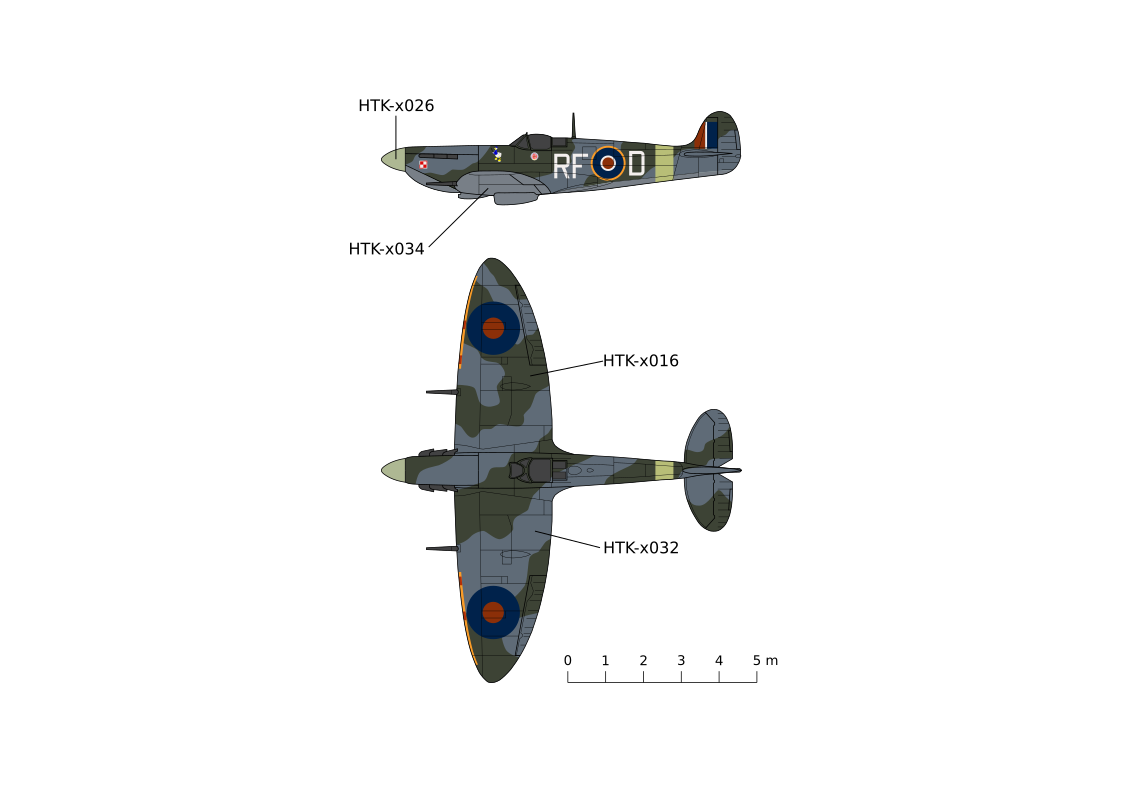 Supermarine Spitfire - Royal Air Force 1942 - schemat malowania - Hataka Hobby